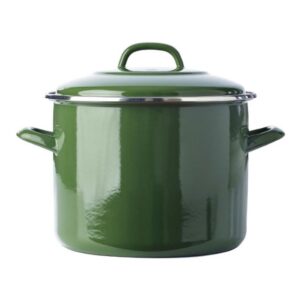 Buy BK Covered Stockpot 24cm 8.7L Indigo Collection Green – Premium Enameled Steel Cookware Australia