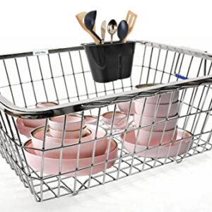 Steel Dish Drainer Basket For Kitchen Utensils