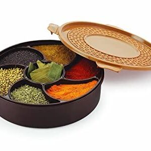 Nakoda Milano Masala Spice Box | Spice Souk Plastic Keeper Box 1pc(colour depend on availability)