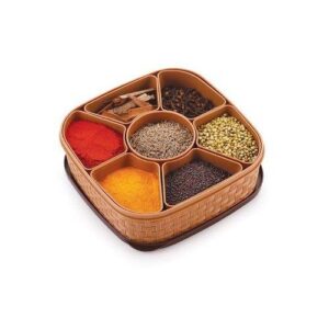 Plastic Masala Box/Spice box (Dabba) - 7 Sections, 700ml,(Colour  will be sent as per availability)